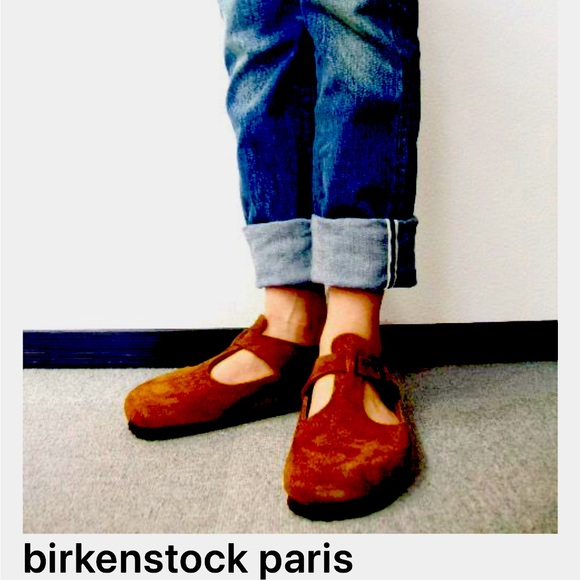 RARE!! Birkenstock DARK BROWN suede “PARIS” Women's Mary Jane’s sz 38 - Picture 1 of 12